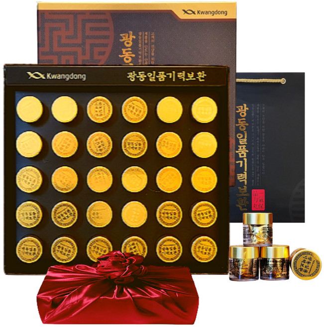 광동 침향 녹용 홍삼 기력환 30세트 +쇼핑백 15가지 전통 원료 설 명절 부모님 선물세트 1개, 112.5g, 1세트