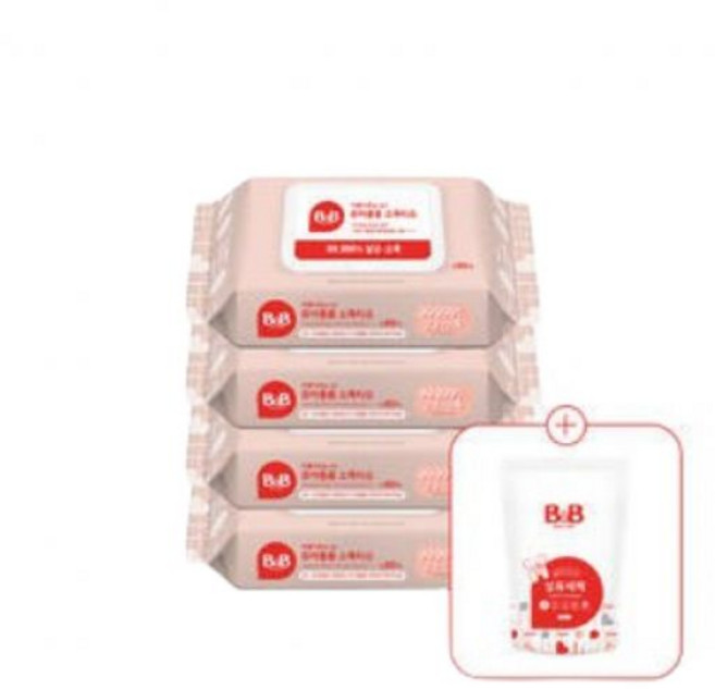 [60매x4팩] 비앤비 자몽식초를담은 유아용품 세정티슈 60매