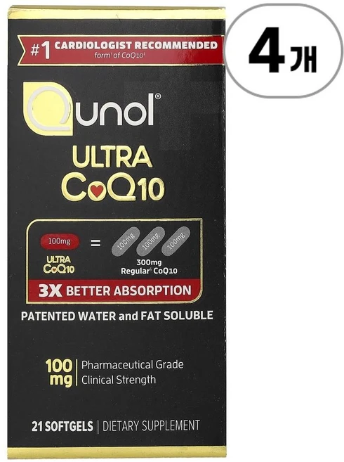 큐놀 울트라 코큐텐 100mg Qunol Ultra CoQ10 100 mg 21정, 4개 - 쿠팡
