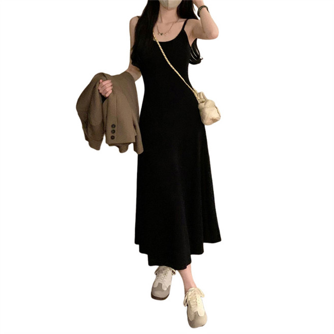 SOSISI 여성 롱원피스 봄여름 A라인 끈 나시원피스 H41230