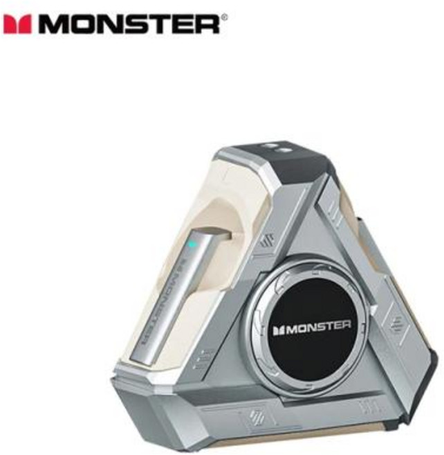 에디파이어 오리지널 몬스터 XKT22 게이밍 대기 시간 무선 블루투스 V5.4 헤드셋 대용량 배터리 이어폰, 없음, 1) Silver