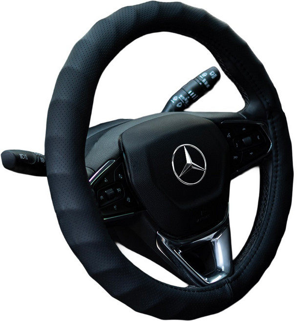 볼체 차량 논슬립 얇은 순정형 핸들커버 타공 운전대 커버 (BC-PFH-01), 1개, 01.클래식 블랙