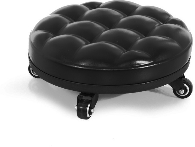 헤라우스점핑 푹신한 무소음 앉은뱅이 바퀴의자, 1개, 엠보싱 블랙