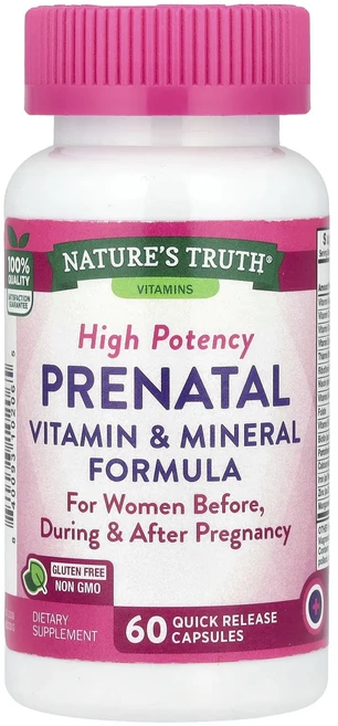 몸관리하세요 겨울입니다 Nature's Truth 임산부용 비타민 및 미네랄 포뮬라 고효능 빠른 방출 캡슐 60정 특별관리진행, NaturesTruth임산부용비타민및미네랄포뮬라고효능빠, 1개 - 쿠팡