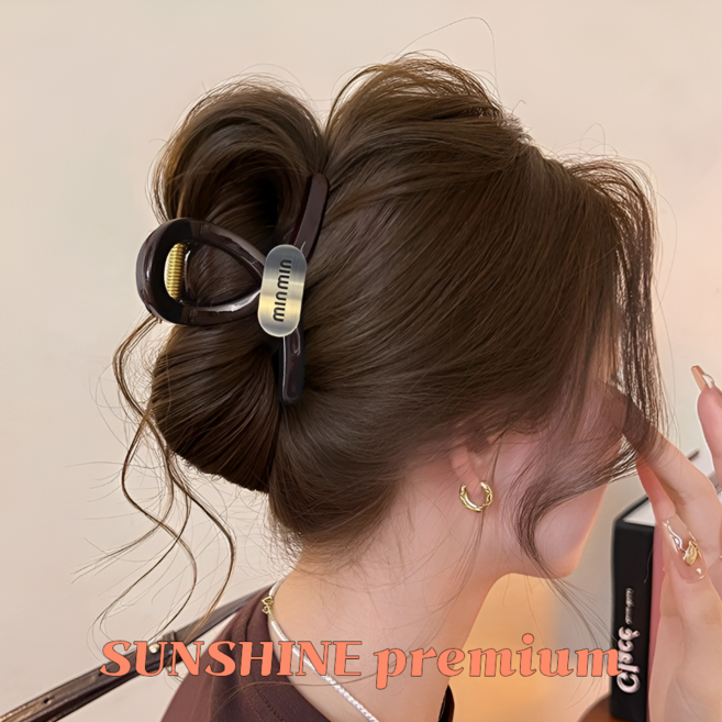 SUNSHINE 프리미엄 실버 포인트 빅사이즈 올림머리 헤어 집게핀