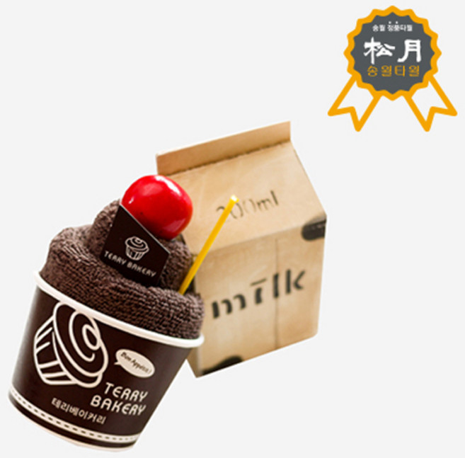 송월 베이커리 수건 아이스크림 케익 10장, 녹차(연두)10장, 녹차(연두) 10장