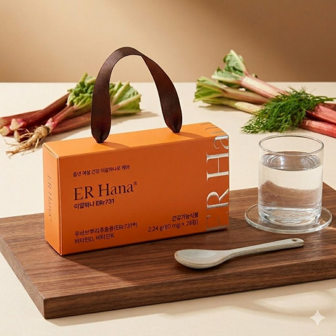 이알하나 식물성 루바브뿌리추출물 ERr731 비타민DK 고함량 여성 갱년기 루틴템, 1개, 28정