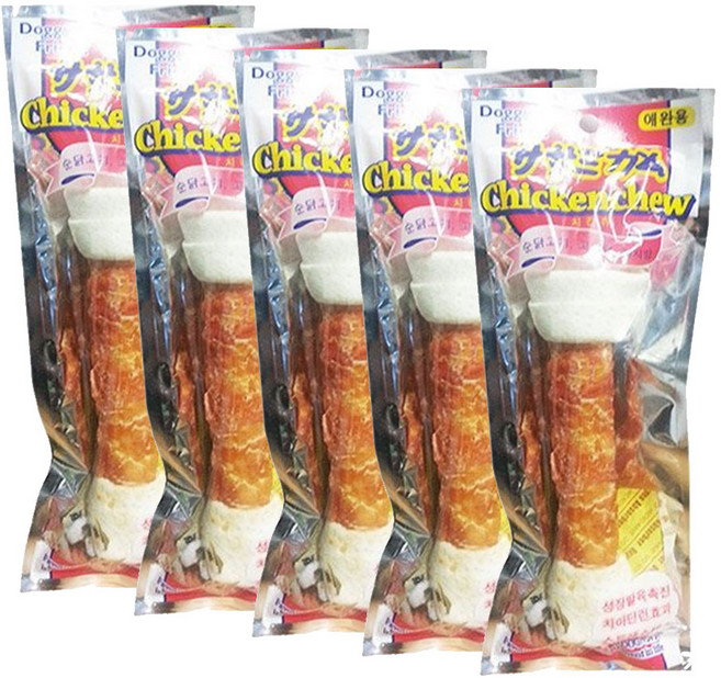 도기프렌드 치킨껌 7인치, 5개, 치킨