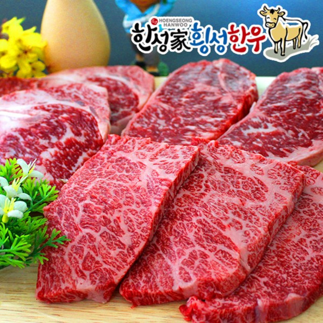 더바른식탁 한우 투뿔 구이용 모듬구이 3호 1.3kg 횡성 한우 구이용 한우 등심 소고기 등심, 1++등급 모듬구이 3호 1.3kg