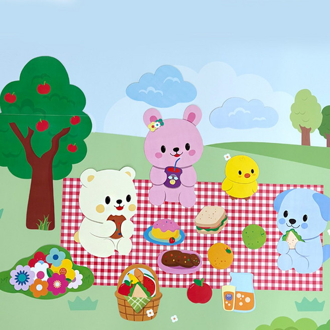 [살랑살랑 봄소풍 환경판] 봄 신학기 어린이집 유치원 교실 환경판 꾸미기 게시판 구성, 1. 살랑살랑 봄소풍