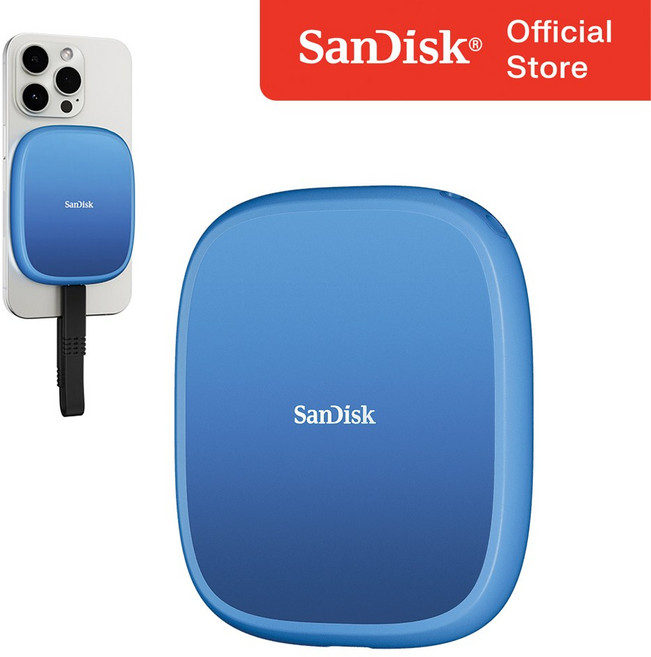 샌디스크 외장SSD 크리에이터 맥세이프 SSDE62 대용량 고성능, 블루, 2TB