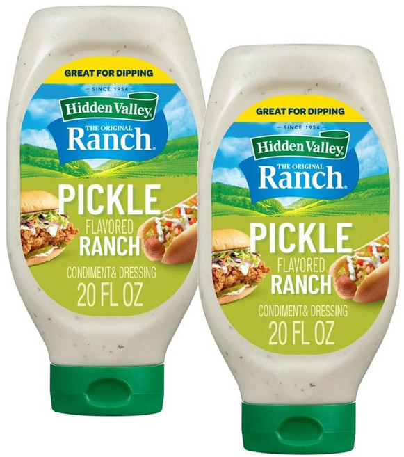 히든벨리 이지 스퀴즈 피클 플레이버 랜치 드레싱 Hidden Valley Pickle Flavored Ranch, 2개, 591ml