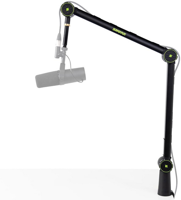 슈어 바이 게이터 디럭스 아티큘레이팅 데스크톱 팟캐스트 마이크 붐 암과 케이블 관리 채널; (SHBROADCAST1), Mic Boom Arm