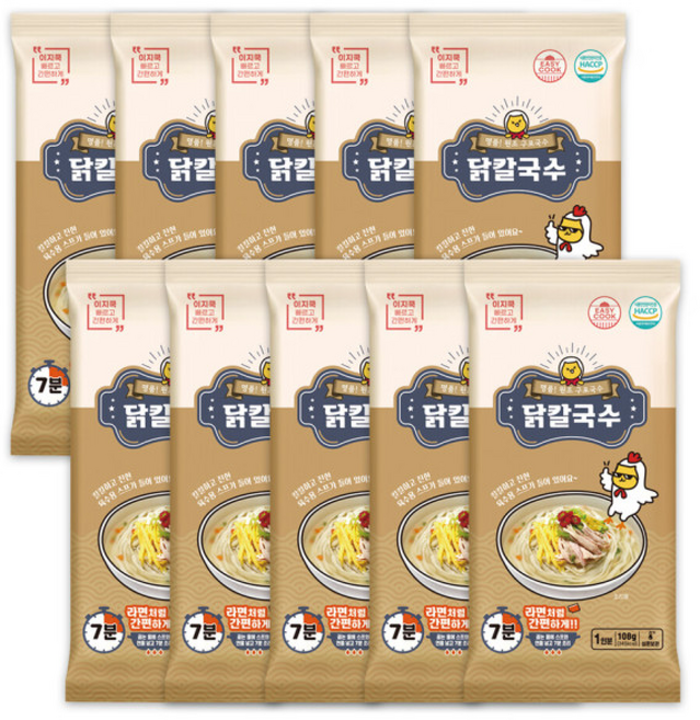 구포국수 이지쿡 닭칼국수 - (면+스프 라면처럼 간편 밀키트), 10개, 108g