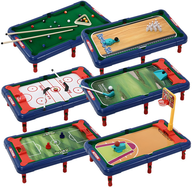 이앤오 6 in 1 스포츠 보드게임 풀세트, 혼합색상, 1세트