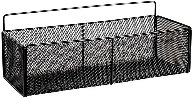 모나코올리브 모던 철제 철망바스켓 안심 선반 대, 블랙, 1개