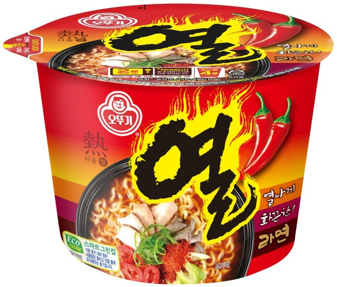 오뚜기 열라면 용기 105g, 5개