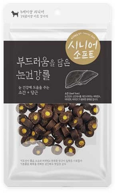 시니어소프트 노령견 간식 보양식 사료토핑 노견 애견 강아지 반려견, 100g, 1개