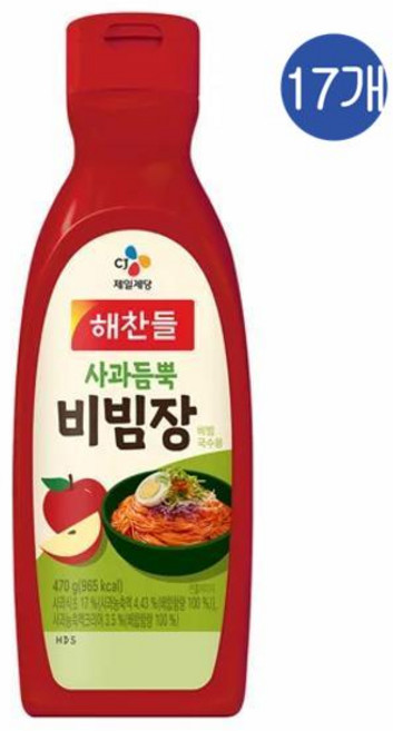 CJ 해찬들 사과듬뿍 비빔장, 470g, 17개