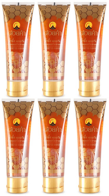 태국 왕실꿀 100% 천연꿀 도이캄(DOI KHAM) 튜브, 6개, 120g