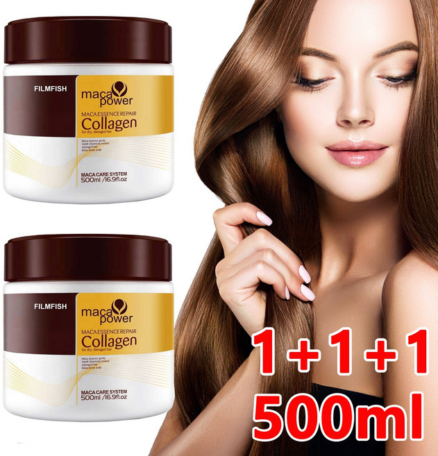 karseell 카셀 콜라겐 마카 에센스 리페어 헤어 트리트먼트 500ml x3, 3개