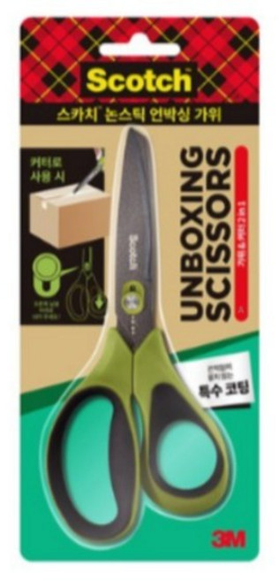 스카치 논스틱 언박싱 가위, GREEN 녹색, 6개