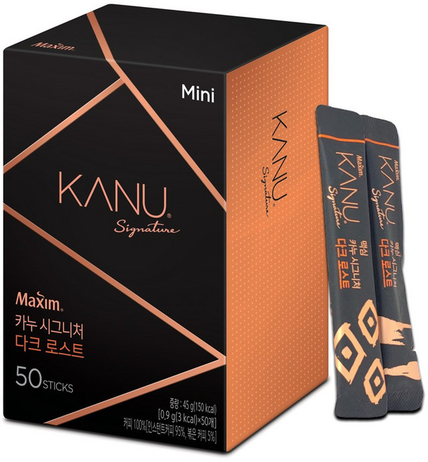 맥심 카누 시그니처 다크 로스트 미니 50T, 900mg, 50개입, 1개