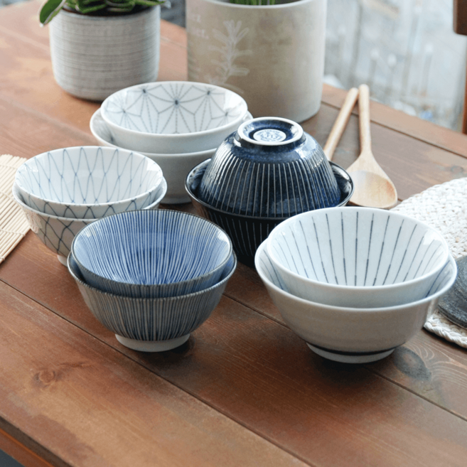 일본 도자기 공기대접세트 7종 밥그릇세트 한식 일식 가정용 업소용 밥그릇국그릇, 1개