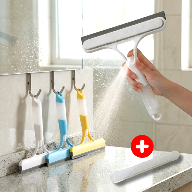 캐럿몰 3in1 물분사 스퀴지 욕실 물기제거기, 화이트, 1개