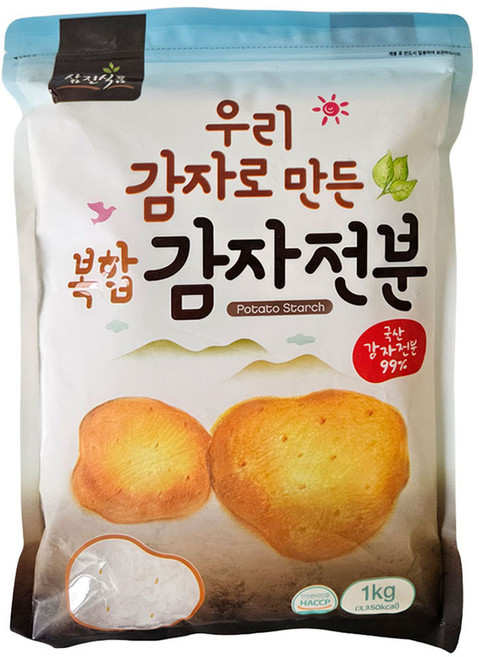 삼진식품 국산 감자전분 1kg 감자 가루 부침 튀김, 1개