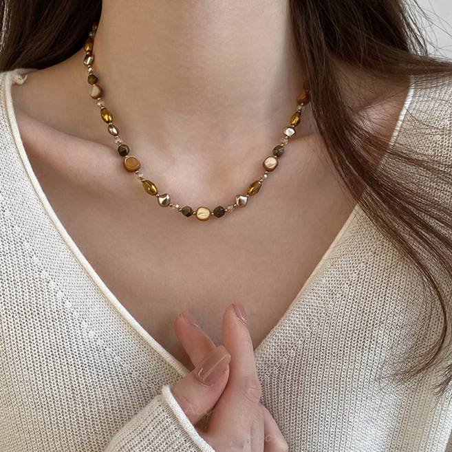 호안석 마이야르 천연석 목걸이 레이어드 by 모리에