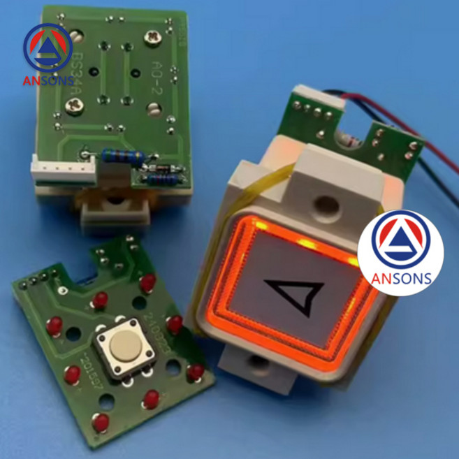 A0-2 XIZI OTIS 엘리베이터 단추 AO-2 사각형 푸시 버튼 안손 엘리베이터 예비 부품 BS34A, [00] Orange Light, [01] BS34A 1pc