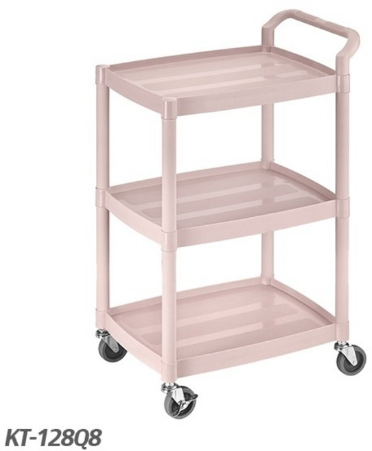 康得倫 輕巧型工作推車 550x375x895mm 36kg 載重, KT-128Q8 櫻花粉, 櫻花粉, 3層