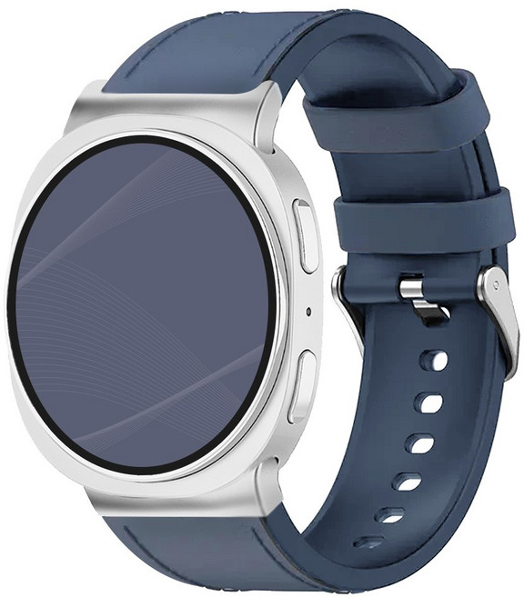 아이메이드잇 갤럭시워치 호환 가죽 실리콘 스트랩 밴드, 네이비, 1개