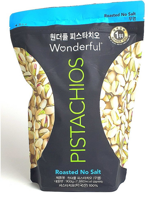 원더풀 무염 피스타치오, 900g, 1개