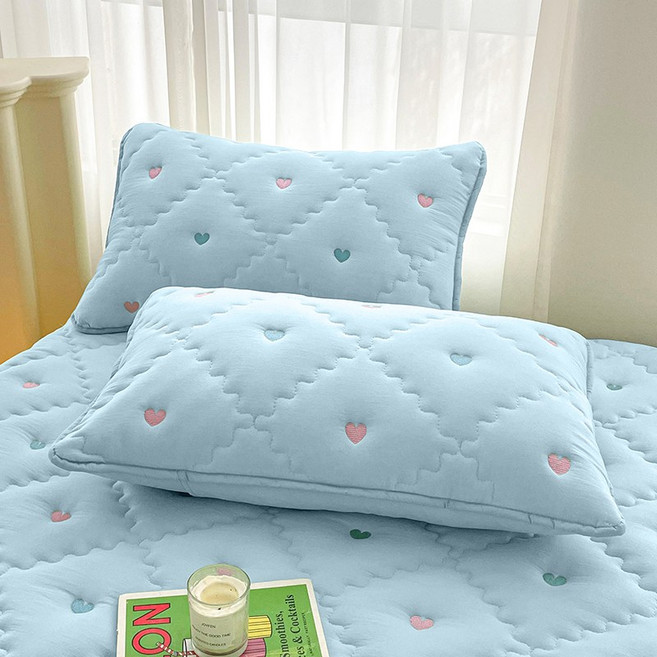 사랑 누빔 자수 방수 매트리스 커버