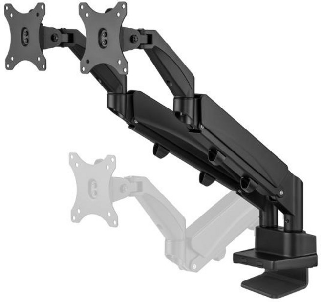 (루나랩) 듀얼 모니터암 스페이스 세이빙 LNSM-01 (17~32형) (블랙), 1개