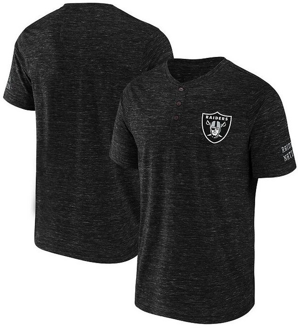 Fanatics 남성용 NFL x Darius Rucker 컬렉션 블랙 라스베이거스 레이더스 슬럽 헨리 티셔츠 208924