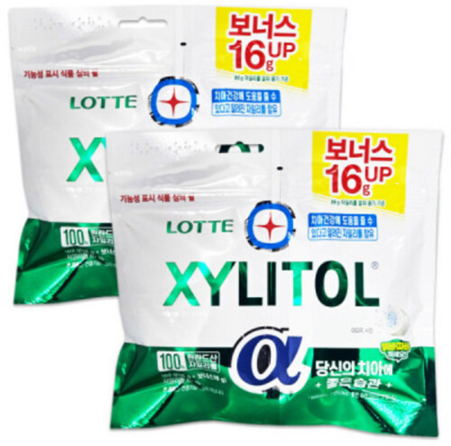 롯데제과 롯데 자일리톨 알파 오리지날 리필 102gx2개, 단일구성, 1