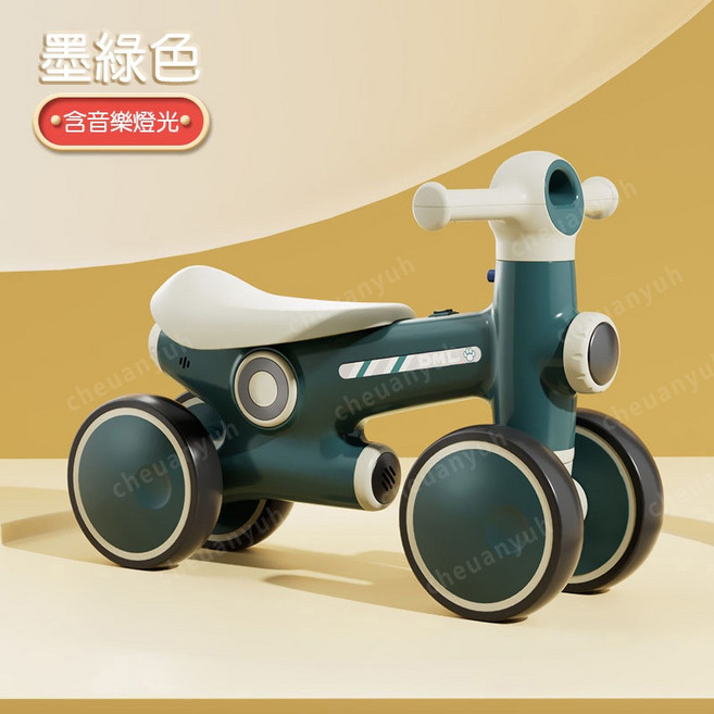 DML 兒童滑行車 帶音樂燈光學步車, 墨綠色, 1個