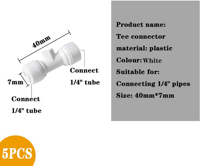 저압 분무 미스트 냉각수 분무기 황동 시스템 물을위한 급수 안개 조절 노즐 정원, 5PCS connector white