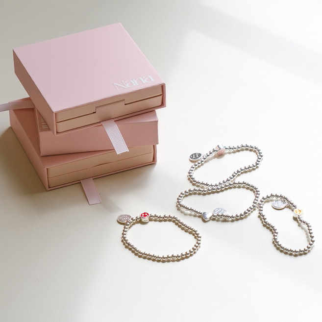 실버 925 펜던트 스마일 은 볼 팔찌 데일리 포인트 레이어드 우정 커플 친구 생일 선물 (선물포장포함)