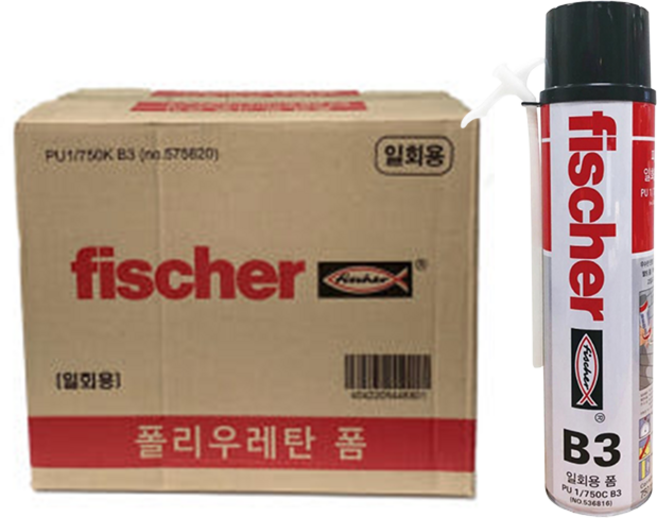 스탠바이_피셔 우레탄폼 B3 일회용 난연 단열용 폼 PU1 750K 15개 1BOX