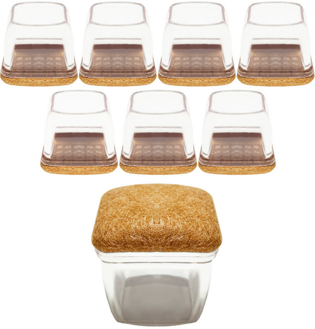 네츄라이프 의자발 커버 3세대 사각, 투명, 8개