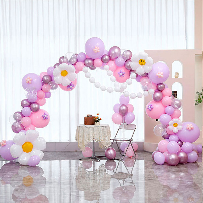 [파티랑]오픈기념행사 축제용 기둥아치풍선, 1세트, 07)데이지 라벤다
