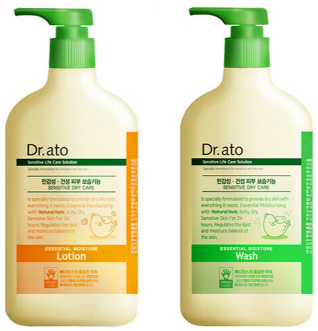 닥터아토 에센셜 모이스춰 로션 500ml + 워시 500ml 세트, 1세트