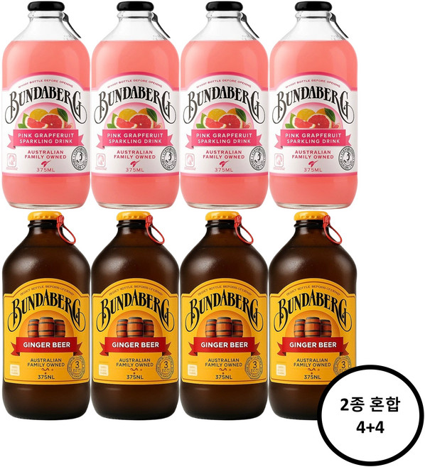 분다버그 375ml 핑크자몽4개+진저비어4개 총8개, 8개
