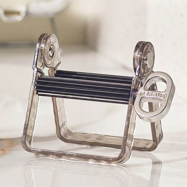 이지몰 치약짜개 튜브짜기 거치대 겸용 스탠드형 인테리어 받침대, 1개, 블랙