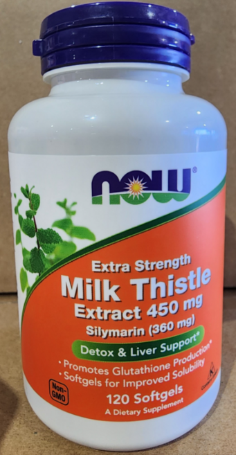 [Now Foods] 나우 푸드 밀크 씨슬 엑스트라 스트렝스 450 mg 120 소프트젤, 1개, 120정