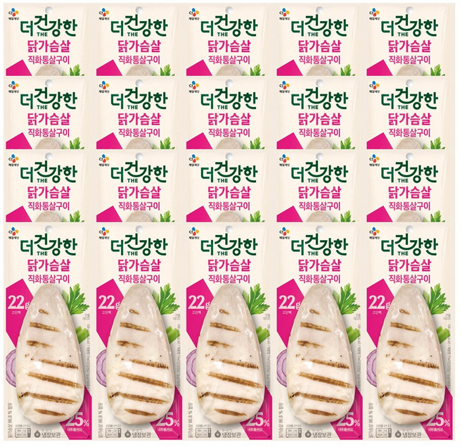 CJ 더 건강한 닭가슴살 직화통살구이, 100g, 20개